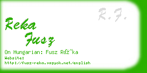 reka fusz business card